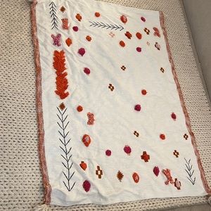 Pink and Orange Moroccan Wedding Blanket “Roxanne” by Anthropologie